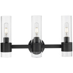 Arden Bathroom Vanity Light - Matte Black / Clear