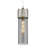 Bolivar Cord Pendant - Polished Nickel / Light Smoke