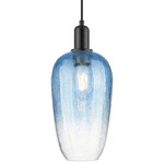 Brookhaven Flute Pendant - Matte Black / Brookhaven Sapphire