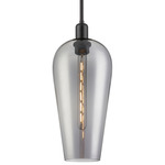 Chelsea Stem Pendant - Matte Black / Light Smoke