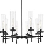 Lincoln 8-Light Chandelier - Matte Black / Clear