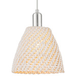 Bristol Natural Pendant - Brushed Satin Nickel / Natural White Fiber