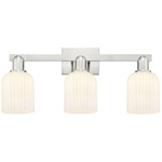 Bridal Veil 716 Bathroom Vanity Light - Brushed Satin Nickel / Gloss White