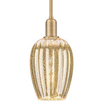 Preston Flute Stem Hung Pendant - Brushed Brass / Mercury