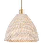 Bristol Natural Pendant - Brushed Brass / Natural White Fiber