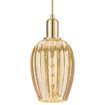 Preston Flute Pendant - Champagne Bronze / Mercury
