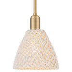 Bristol Natural Stem Pendant - Brushed Brass / Natural White Fiber