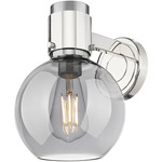 Lawton Sphere Wall Sconce - Polished Nickel / Smoke