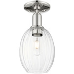 Preston Bulb Semi Flush Ceiling Light - Polished Nickel / Clear