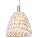 Bristol Natural Pendant - Brushed Satin Nickel / Natural White Fiber