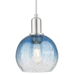 Brookhaven Globe Pendant - Brushed Satin Nickel / Brookhaven Sapphire
