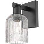 Bridal Veil Wall Sconce - Matte Black / Clear