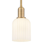 Bridal Veil 716 Stem Pendant - Brushed Brass / Gloss White