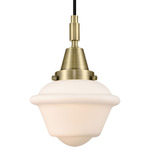 Oxford 447 Pendant - Antique Brass / Matte White