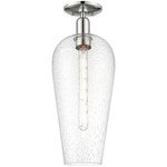 Chelsea 716 Semi Flush Ceiling Light - Polished Nickel / Seedy