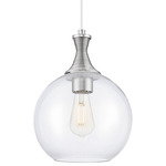 Astor Pendant - Satin Nickel / Clear