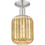Preston Jar Semi Flush Ceiling Light - Brushed Satin Nickel / Mercury