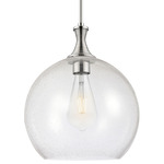 Astor Seedy Stem Pendant - Polished Nickel / Clear Seedy