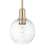 Preston Globe Stem Hung Pendant - Champagne Bronze / Clear