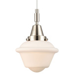 Oxford 447 Pendant - Polished Nickel / Matte White