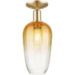 Brookhaven Flute Semi Flush Ceiling Light - Champagne Bronze / Brookhaven Amber