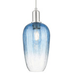 Brookhaven Flute Pendant - Brushed Satin Nickel / Brookhaven Sapphire