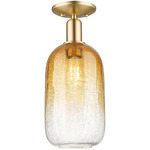 Brookhaven Cloche Semi Flush Ceiling Light - Champagne Bronze / Brookhaven Amber