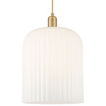 Bridal Veil 716 Pendant - Brushed Brass / Gloss White