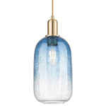 Brookhaven Cloche Pendant - Champagne Bronze / Brookhaven Sapphire