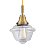 Oxford 447 Pendant - Brushed Brass / Clear