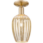 Preston Flute Semi Flush Ceiling Light - Champagne Bronze / Mercury