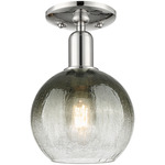 Brookhaven Globe Semi Flush Ceiling Light - Polished Nickel / Brookhaven Slate
