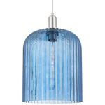 Bridal Veil 716 Pendant - Brushed Satin Nickel / Blue