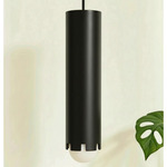 Notch Tube Pendant - Leather Black