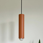 Scallop Tube Pendant - Terracotta