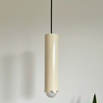 Scallop Tube Pendant - Porcelain White