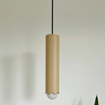 Scallop Tube Pendant - Stucco Brown