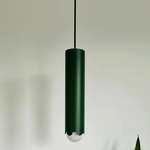 Scallop Tube Pendant - Old Polo Green