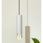 Crown Tube Pendant - Porcelain White