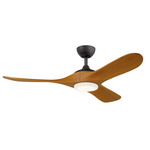 Mylo LED Ceiling Fan - Anvil Iron / Honey Maple Blades / Satin Etched