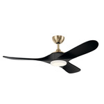 Mylo LED Ceiling Fan - Champagne Bronze / Jet Black Blades / Satin Etched
