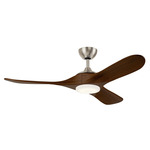 Mylo LED Ceiling Fan - Painted Brushed Nickel / Natural Walnut / Satin Etched