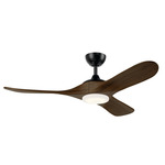 Mylo LED Ceiling Fan - Satin Black / Aged Walnut Blades / Satin Etched