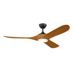 Mylo LED Ceiling Fan - Anvil Iron / Honey Maple Blades / Satin Etched