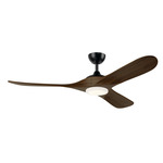 Mylo LED Ceiling Fan - Satin Black / Aged Walnut Blades / Satin Etched