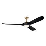 Mylo LED Ceiling Fan - Champagne Bronze / Jet Black Blades / Satin Etched