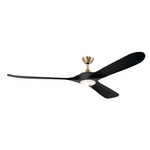 Mylo LED Ceiling Fan - Champagne Bronze / Jet Black Blades / Satin Etched