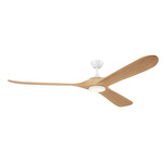 Mylo LED Ceiling Fan - Matte White / White Maple Blades / Satin Etched