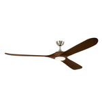 Mylo LED Ceiling Fan - Painted Brushed Nickel / Natural Walnut / Satin Etched
