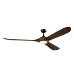 Mylo LED Ceiling Fan - Satin Black / Aged Walnut Blades / Satin Etched